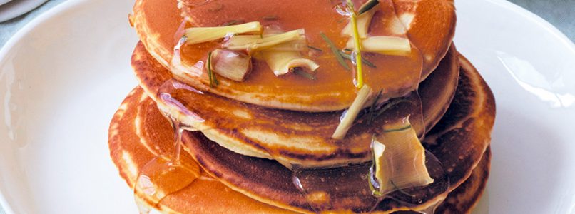 Pancake recipe with rosemary honey and lemon grass