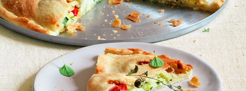 Focaccia recipe with vegetables and cheeses