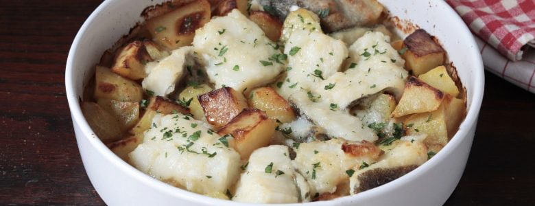 Baked cod with potatoes