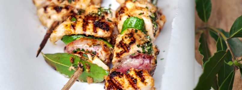Bacon chicken skewers with smoked paprika