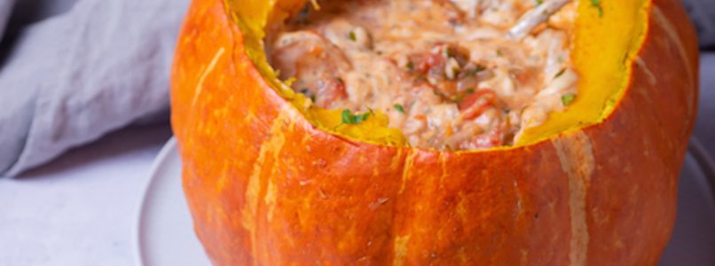 Baked pumpkin ... stuffed with cheese!