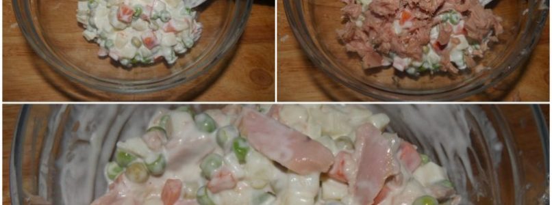 »Canapes with Russian salad with tuna