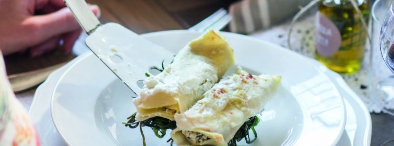 Cannelloni recipe with monk's beard and robiola