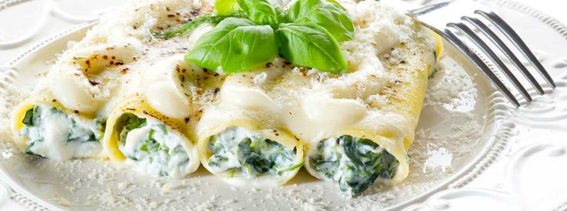 Cannelloni stuffed with ricotta and spinach, the vegetarian recipe for a tasty and nutritious first course