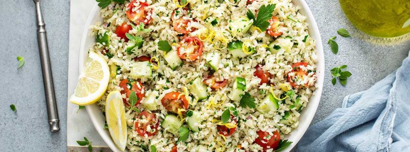 Cauliflower Cous Cous with Summer Vegetables