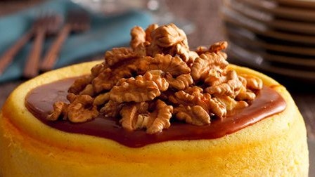 Cheesecake recipe with walnuts and salted caramel, the recipe