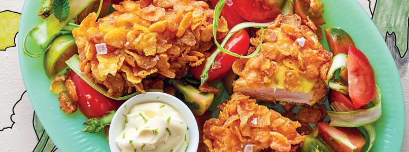 Chicken nuggets with corn flakes recipe