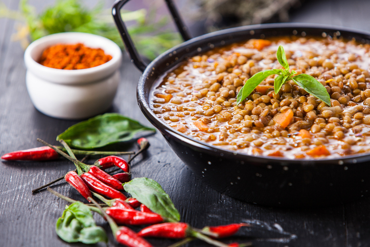 Classic recipe of stewed lentils