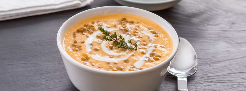 Coconut lentils, a delicious variation of the traditional soup