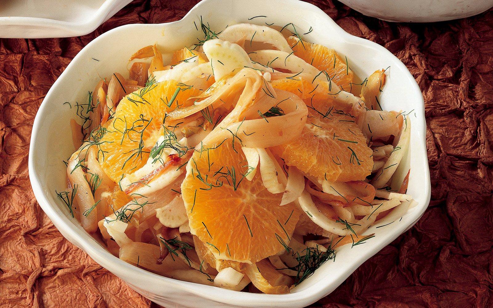 Endive recipe and raw fennel with orange
