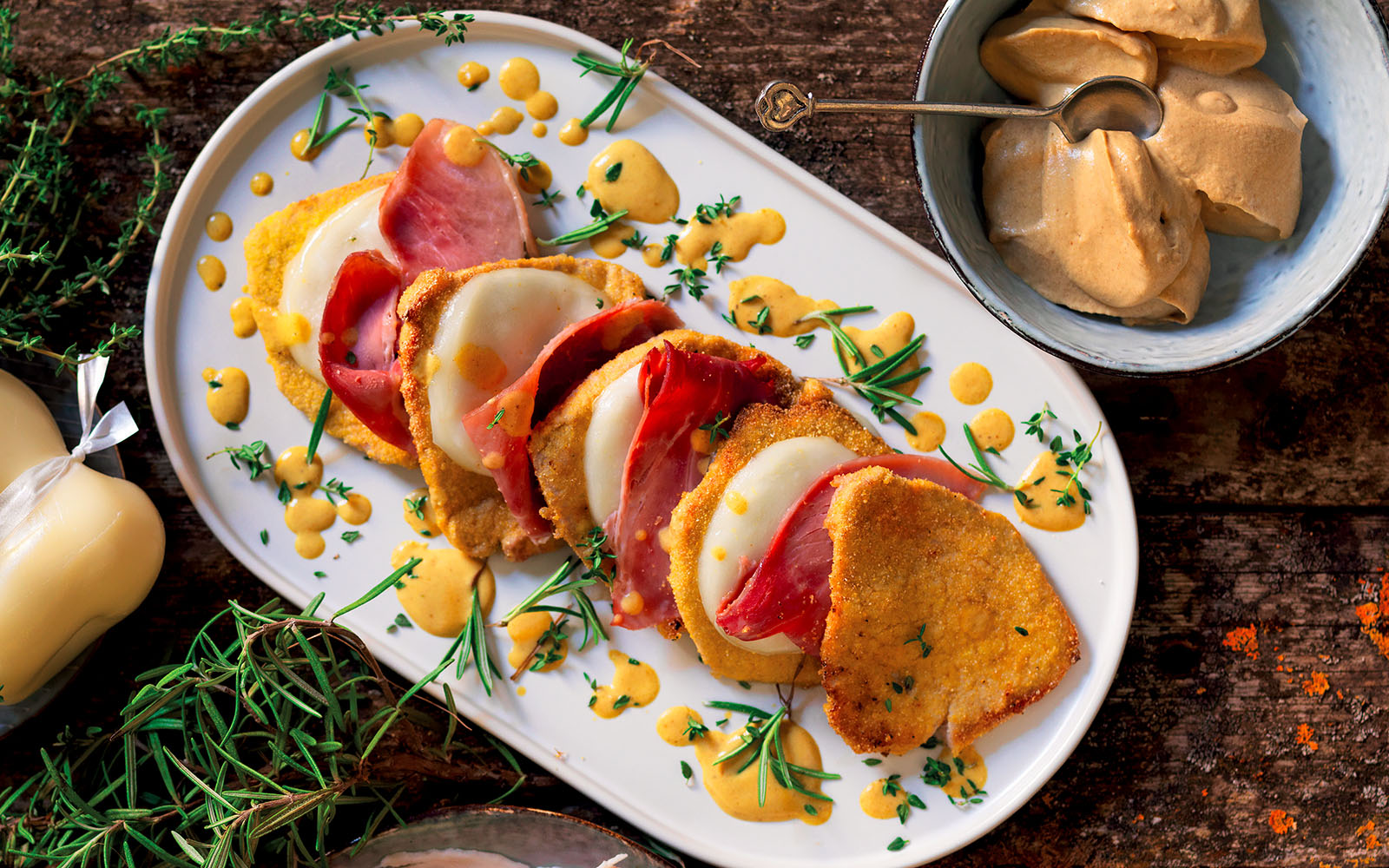 Escalope recipe with ham and cheese