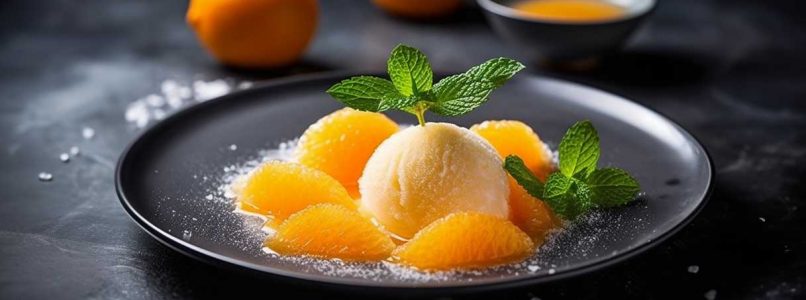 Explore Asian flavors with mandarin and ginger sorbet