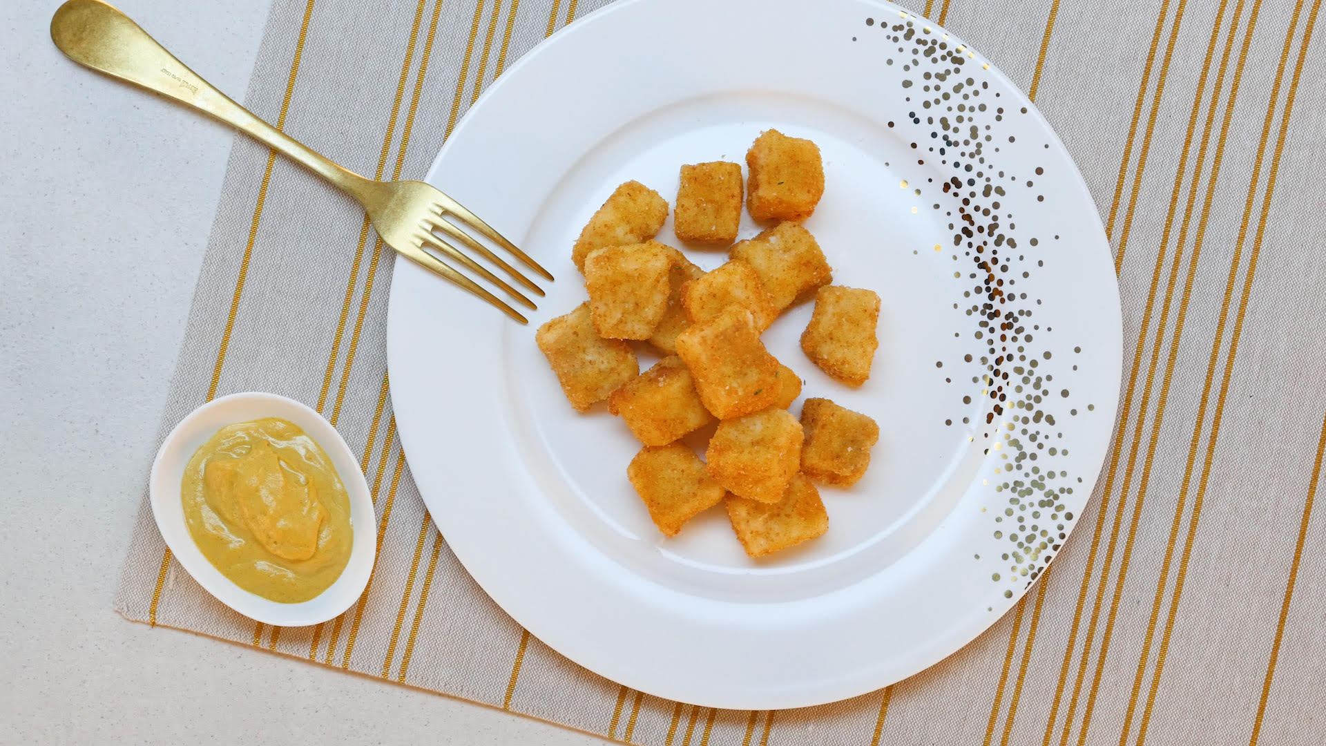 Fried cod with mustard sauce