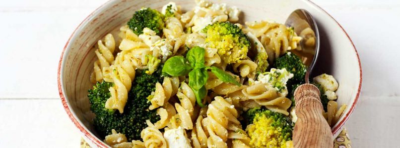 Fusilli with broccoli pesto and gorgonzola