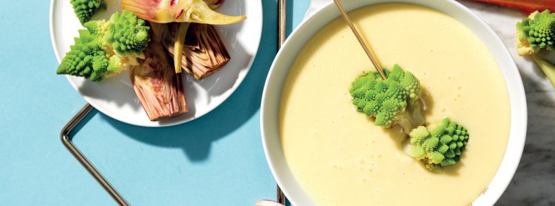 Gruyère fondue recipe with vegetables