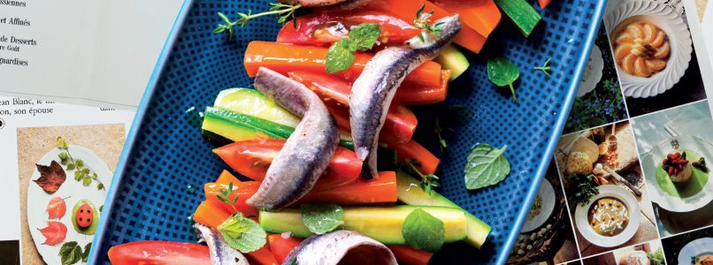 Marinated anchovies with vegetables recipe