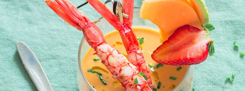 Melon Gazpacho recipe with prawns