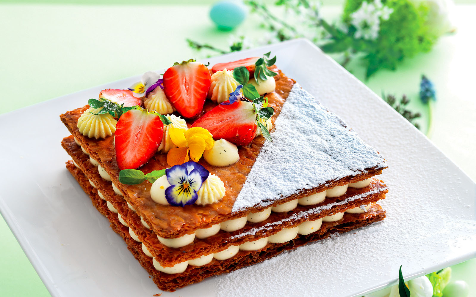 Millefeuille recipe with strawberries