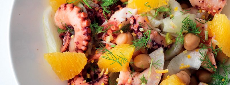 Octopus, chickpeas, fennel and orange salad recipe