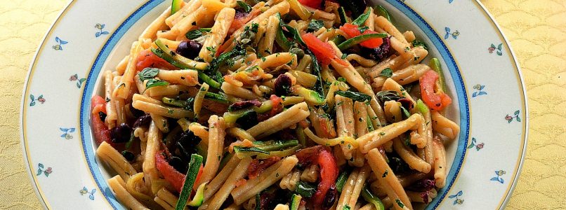 Pasta recipe with Taggiasca olives