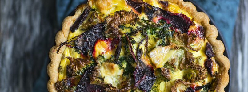 Polenta quiche with chard and cheese