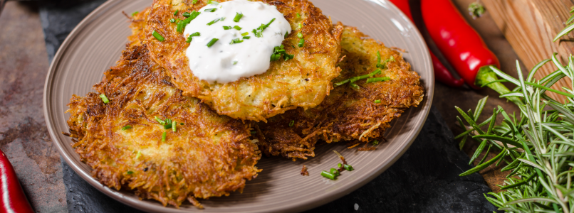Potato and vegetable rosti, a quick preparation for a vegetarian dish full of color and flavor