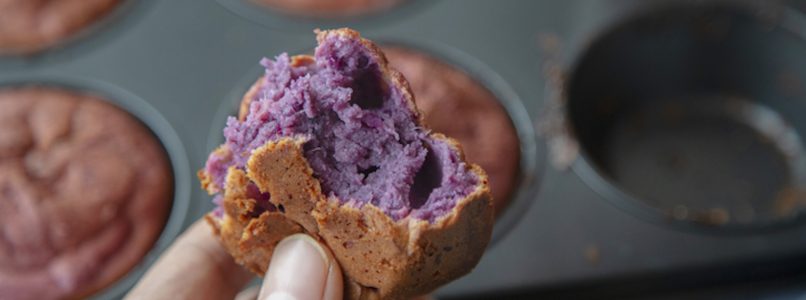 Purple potato muffins: the recipe