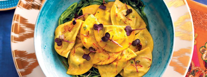 Ravioli recipe filled with ricotta and dandelion