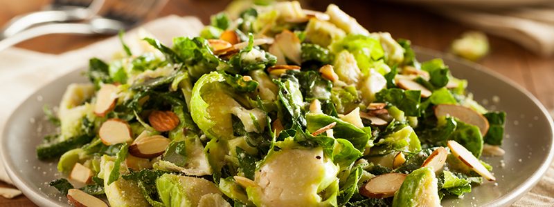 Raw Brussels sprouts ... in the salad