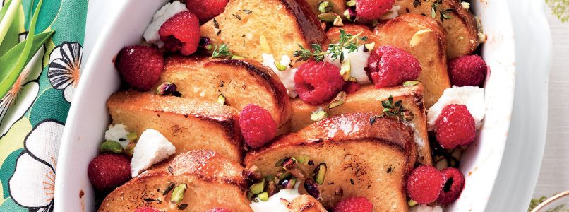 Recipe Baked brioche pan with ricotta and raspberries