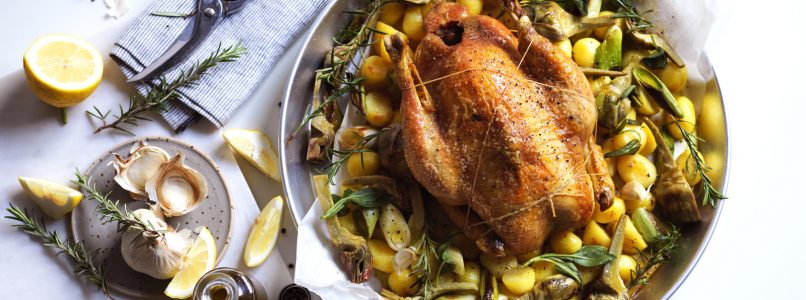 Recipe Baked chicken with potatoes and artichokes