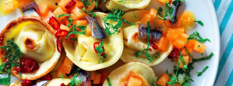 Recipe Cappellacci of lean with anchovies and melon