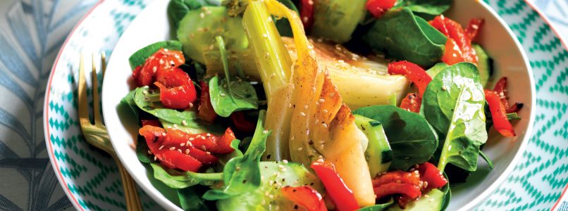 Recipe Cucumber salad, fennel with butter and paprika peppers