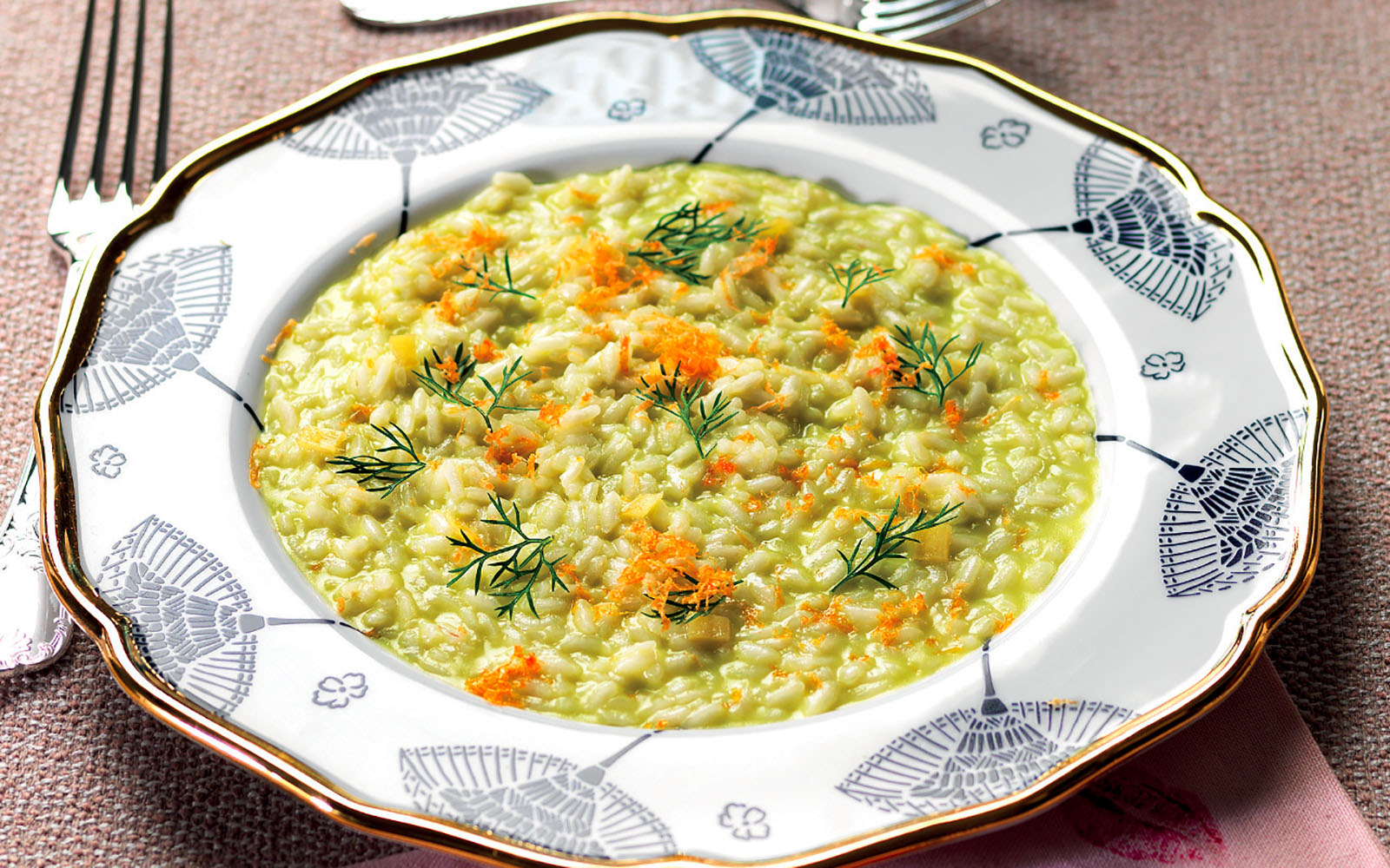 Recipe Ginger risotto with herb oil