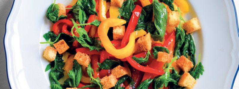 Recipe Nettles in salad with peppers