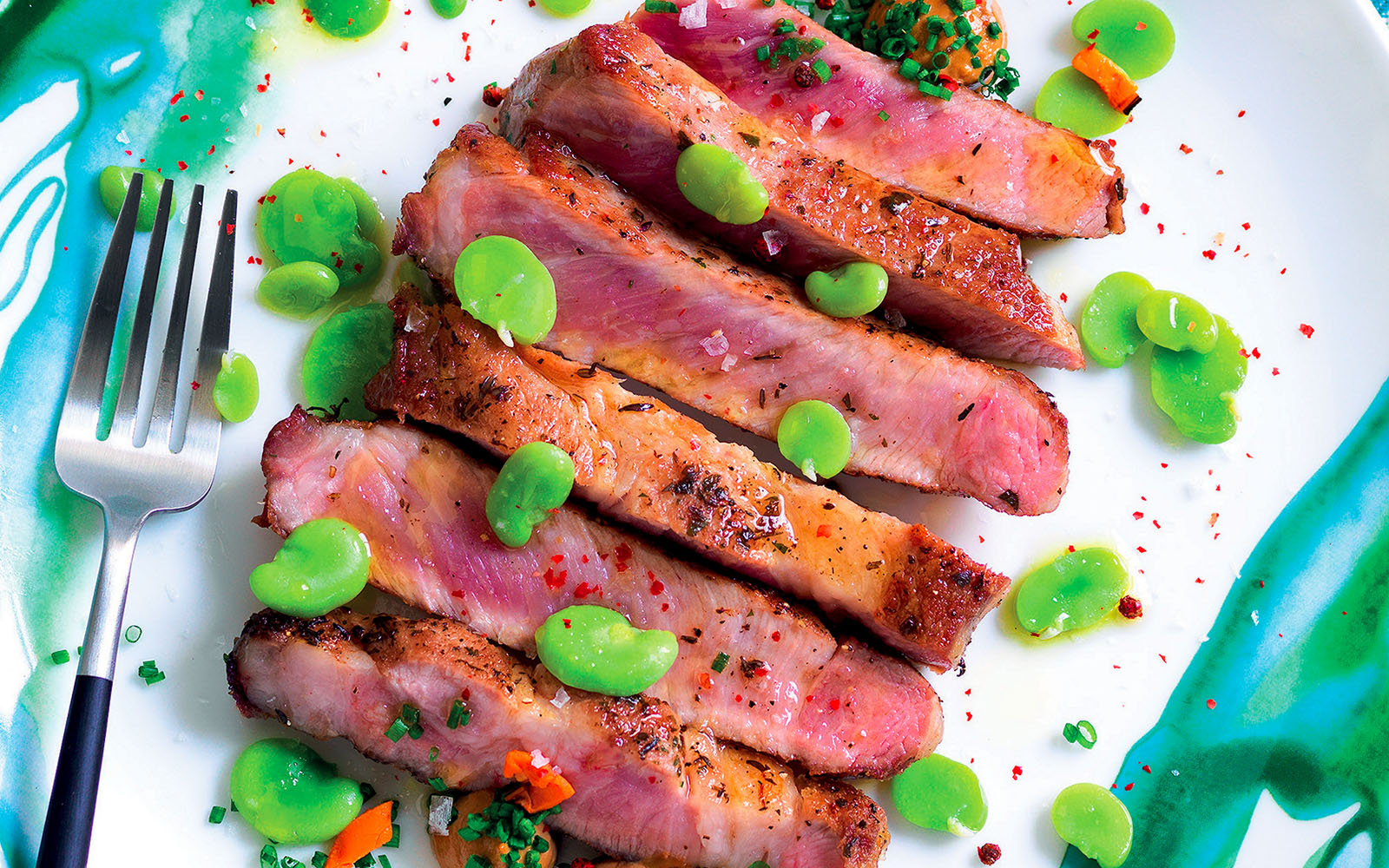 Recipe Pork and broad beans with mussel sauce
