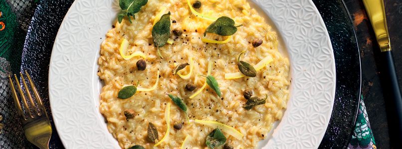 Recipe Risotto with candied citron, capers and sage