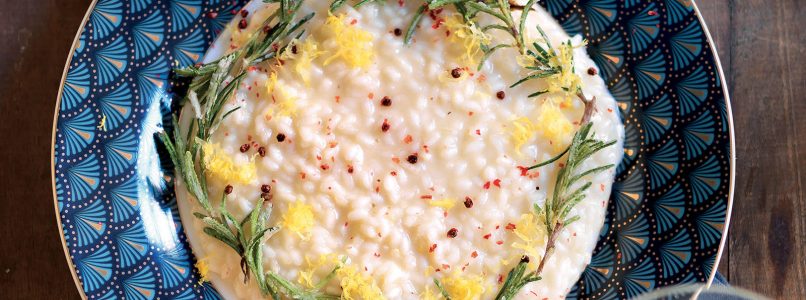 Recipe Risotto with sparkling wine with lemon and rosemary