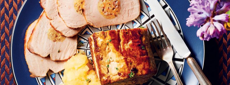 Recipe Roast pork and apple compote