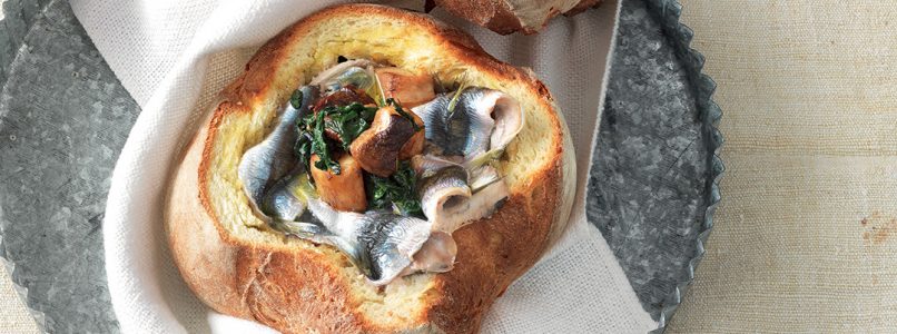 Recipe Sardines and porcini mushrooms in loaf