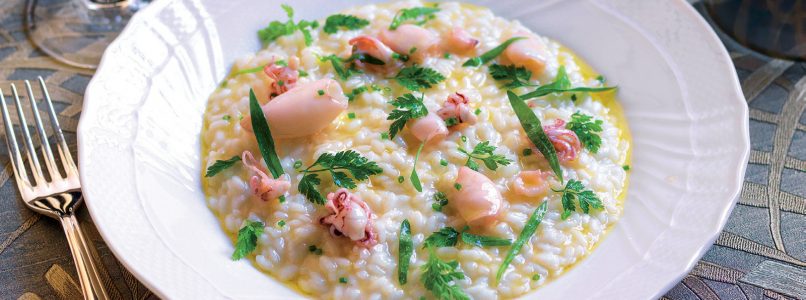 Recipe Seafood risotto with baby squid