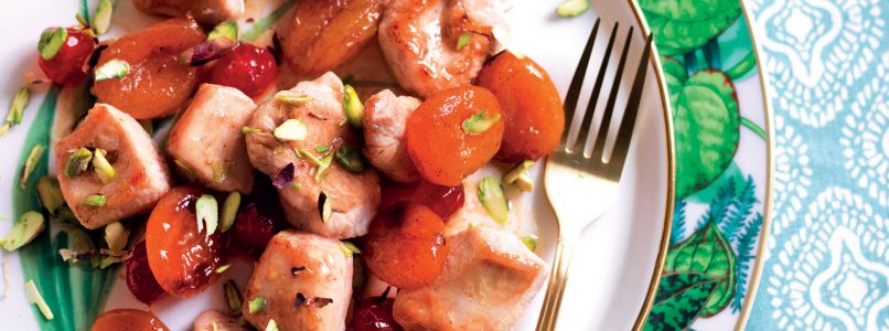 Recipe Sweet and sour cubes of turkey and fruit