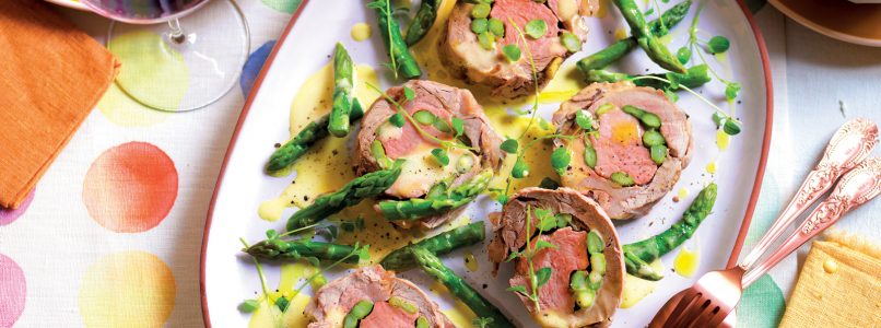 Recipe Veal roll with asparagus with salted eggnog