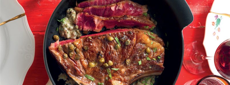 Recipe ribs of beef with caper and mustard sauce