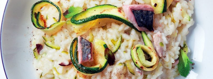 Risotto with mackerel and zucchini recipe