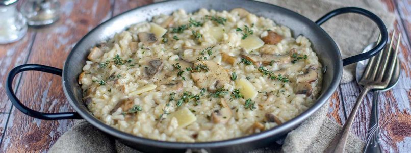 Risotto with mushrooms and Montasio cheese