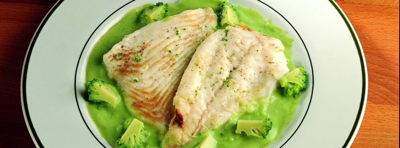 Rombo recipe with broccoli sauce