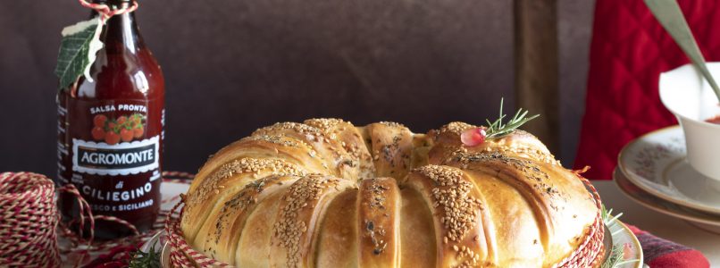 Salty crown of panbrioche: the centerpiece to eat