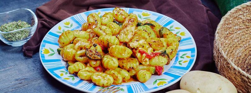 Semolina gnocchi with vegetable ragout, the taste of Italy at the table
