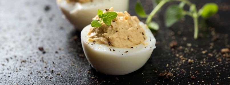 Stuffed hard boiled eggs, surprise ingredients for a quick and tasty appetizer